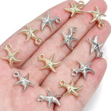 50Pcs/Lot CCB Starfish Shape Pendants Charms for DIY Jewelry Making