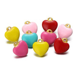 5pcs Enamel Heart Pendants Stainless Steel Necklaces Earrings Charms
