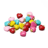5pcs Enamel Heart Pendants Stainless Steel Necklaces Earrings Charms