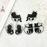 6pcs Glow In Dark Cat Charms for DIY Jewelry Making