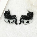 6pcs Glow In Dark Cat Charms for DIY Jewelry Making