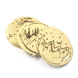 Brass Cut Single Pendant Hollow Circle Necklace DIY Accessories 10 Pieces