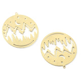 Brass Cut Single Pendant Hollow Circle Necklace DIY Accessories 10 Pieces