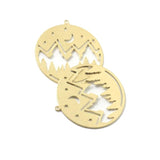 Brass Cut Single Pendant Hollow Circle Necklace DIY Accessories 10 Pieces