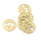 Brass Cut Single Pendant Hollow Circle Necklace DIY Accessories 10 Pieces