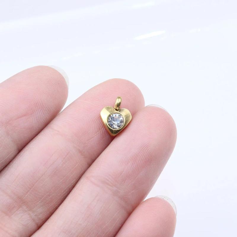 10pcs 8MM Heart Stones Girl Charms DIY Anklets Earrings Bracelets