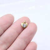 10pcs 8MM Heart Stones Girl Charms DIY Anklets Earrings Bracelets