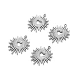 5Pcs Stainless Steel Sun Heart Charm Pendants for DIY Jewelry Making