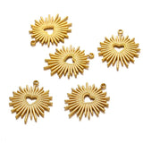 5Pcs Stainless Steel Sun Heart Charm Pendants for DIY Jewelry Making