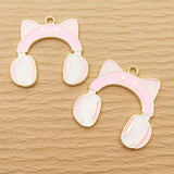 10pcs Computer Cat Charm Enamel Necklace Pendant Diy Supplies