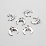 20Pcs Tibetan Silver Moon Charms Pendant DIY Necklace Earring Jewelry Making