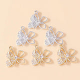 10Pcs Silver Crystal Butterfly Charm Pendant for Earring Necklace
