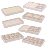 Flannelette Jewelry Display Boxes Grid Rings Earrings Storage Holder Organizer