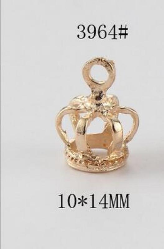 20pcs Copper 3D Princess Crown Charms Pendant for DIY Jewelry Making