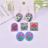 10pcs Sun Flower Rose Acrylic Charms for Jewelry Making Craft DIY