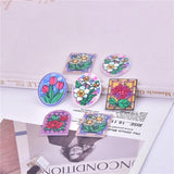10pcs Sun Flower Rose Acrylic Charms for Jewelry Making Craft DIY