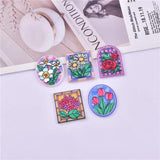 10pcs Sun Flower Rose Acrylic Charms for Jewelry Making Craft DIY