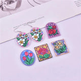 10pcs Sun Flower Rose Acrylic Charms for Jewelry Making Craft DIY
