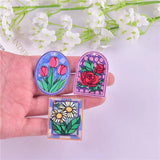 10pcs Sun Flower Rose Acrylic Charms for Jewelry Making Craft DIY