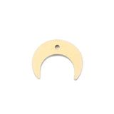 20pcs Raw Brass Flat Moon Pendant Charms for Earring Jewelry Making