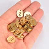 5pcs 12mm Stainless Steel Alphabet Necklace Pendant Charms DIY Jewelry Making