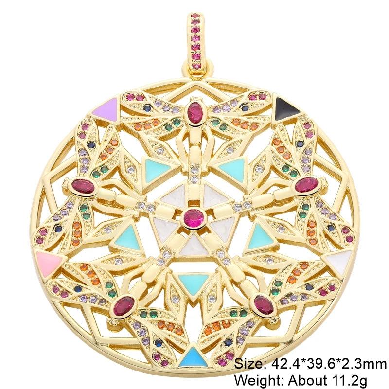18K Gold Plated CZ Love Heart Star Charms for DIY Pendant Jewelry Making