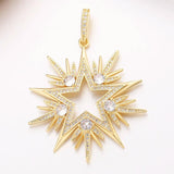 18K Gold Plated CZ Love Heart Star Charms for DIY Pendant Jewelry Making