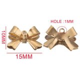 20pcs Stainless Steel 3D Bowknot Earring Charms Dangles Pendants