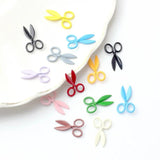 Enamel Painted Mini Scissor Charms for DIY Jewelry Making 10pcs