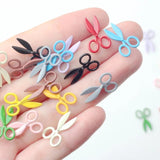 Enamel Painted Mini Scissor Charms for DIY Jewelry Making 10pcs