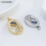 Women's Zircon Pendant Necklace Set - 14K Gold-Plated