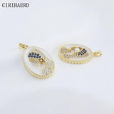 Women's Zircon Pendant Necklace Set - 14K Gold-Plated