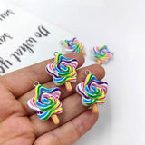 10pcs Dollhouse Star Lollipop Charms for Jewelry Making