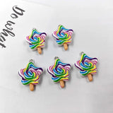 10pcs Dollhouse Star Lollipop Charms for Jewelry Making