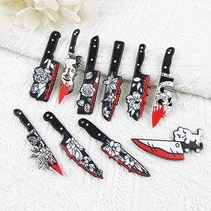 Halloween Bloody Flowers Acrylic Charms for Jewelry Making