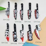 Halloween Bloody Flowers Acrylic Charms for Jewelry Making