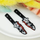 Halloween Bloody Flowers Acrylic Charms for Jewelry Making