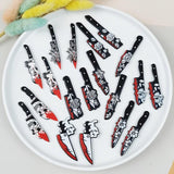Halloween Bloody Flowers Acrylic Charms for Jewelry Making