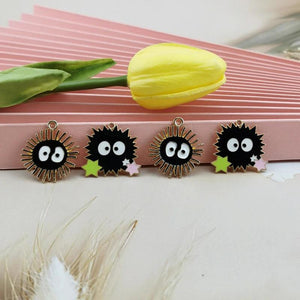 10pcs Cartoon Charms Dangle Golden Earring Pendants DIY Jewelry Accessory