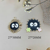 10pcs Cartoon Charms Dangle Golden Earring Pendants DIY Jewelry Accessory