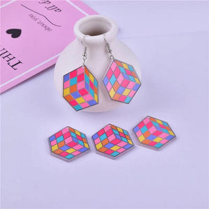 10pcs/pack Cube Magico 29*32mm Arcylic Charms for DIY Earring Bracelet
