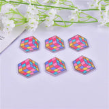 10pcs/pack Cube Magico 29*32mm Arcylic Charms for DIY Earring Bracelet