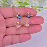 10pcs 3D Grass Universe Moon Earth Metal Charms DIY Jewelry Making