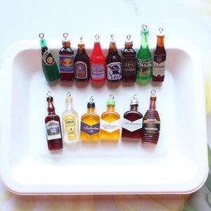 10pcs Mini Wine Bottle Charms Resin DIY Jewelry Making
