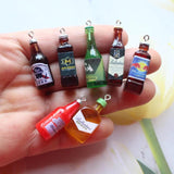 10pcs Mini Wine Bottle Charms Resin DIY Jewelry Making