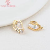4PCS 12x8MM Purple Zircon Flower Charm Pendants for DIY Jewelry