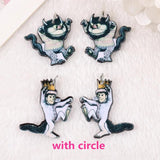 8PCS Cartoon Charms Acrylic Jewelry Findings Earring Necklace DIY
