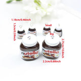 6Pcs Resin 3D Bread Jam Bottle Charm Pendant DIY Jewelry Finding Accessory