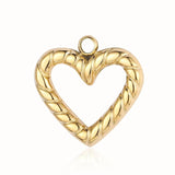 3pcs Heart Shell Mirror Polished 316 Stainless Steel DIY Charm Pendant