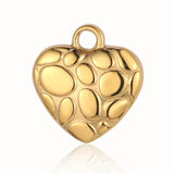 3pcs Heart Shell Mirror Polished 316 Stainless Steel DIY Charm Pendant